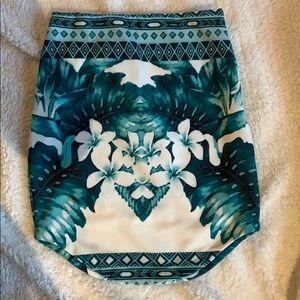 Tiger Mist Curved Hem Green & White Skirt